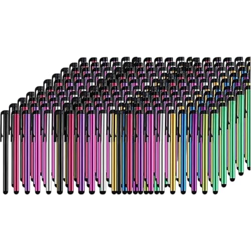 Stylus Pens for Touch Screens, 300 Pieces Stylists Pack Universal Colorful Long Metal, Touch Screen Pens for iPad, iPhone, Android, Galaxy, Chrome Book, Tablets, Assorted Colors All Touch Devices - 4" - color: Multi Color, size: Pack of 300