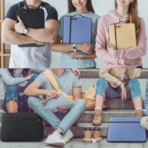 DOMISO 14 Inch Laptop Sleeve, Waterproof Shockproof Protective Case with Handle, Fits MacBook Pro/Dell XPS/HP 14" Notebooks, Blue - color: Blue, size: 14 inch