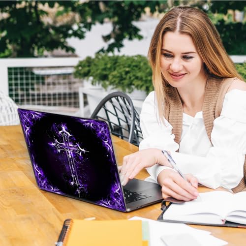 Laptop Skin Sticker Decal, Universal Reusable Vinyl Laptop Cover for 12" 13" 13.3" 14" 15" 15.4" 15.6" Notebook PC, Reusable Waterproof Scratch-Resistant with 2 Wrist Pads,Christian Jesus Cross - color: Christian Jesus Cross