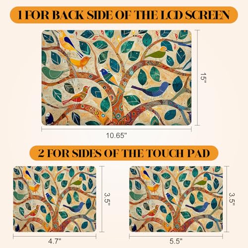 12.1 13 13.3 14 15.4 15.6 Inches Laptop Skin Sticker Decal Universal Netbook Skin Sticker Reusable Notebook Art Decal Protector Cover, Colorful Tree Bird - color: Colorful Tree Bird