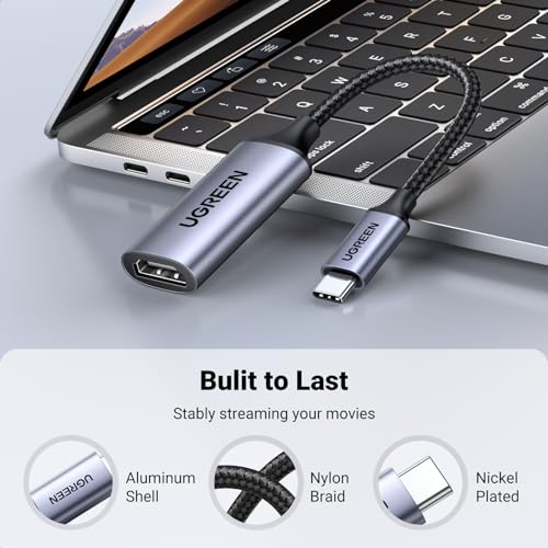UGREEN Unidirectional USB C to HDMI Adapter Cable 4K@60Hz Aluminum Design | USB 3.1 to HDMI 2.0, Compatible with iPhone 17/16 Pro Max, iPad Mini Air, MacBook Pro, Galaxy S26 Ultra, iMac XPS 17
