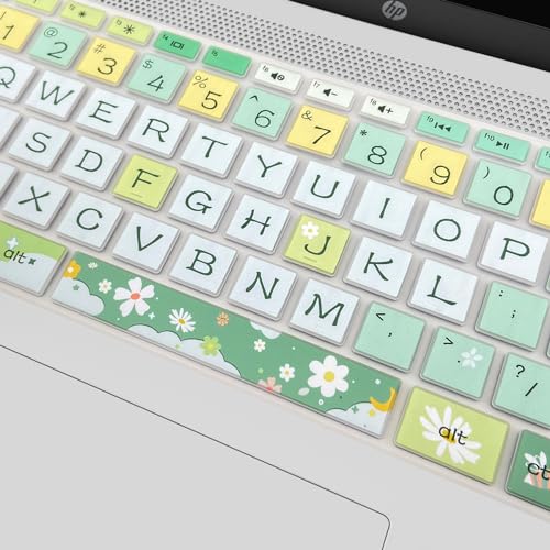 Keyboard Cover for HP 14" Laptop/HP Pavilion x360 14M-BA/CD 14M-DH 14-BF 14-cm 14-CF 14-DF 14-dk 14-DS 14-dq 14-FQ Series, 14-dq0020nr/dq0030nr, 14-fq1025nr/fq0033dx, Spring Flowers - color: Spring Flowers