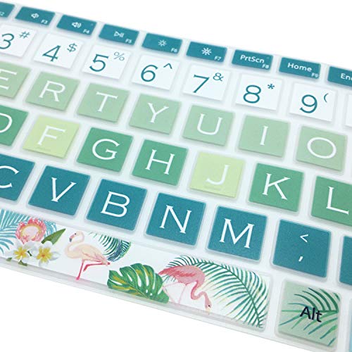 Protective Keyboard Cover Skin for Microsoft Surface Laptop Go 12.4" Touchscreen 2020 Release, Flower and Big Letter Designs, Flamingo - color: Flamingo