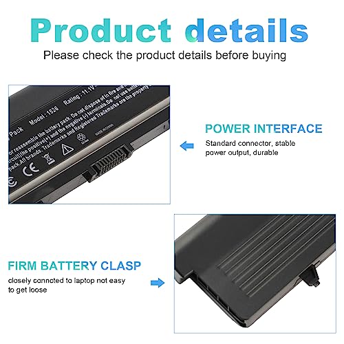 TREE.NB High Capacity Battery for Dell Inspiron 1545 1526 1525 PP41L PP29L Series Laptop Battery, Fits P/N: GP952 GW252 GW240 X284G RN873 M911 M911G [7800mAh/11.1V/9-Cells] - size: 7.68x3.03x0.23inch 1526