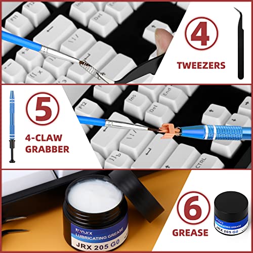 RUNJRX Keyboard Lube Kit and Switch Lube 15g/0.53oz JRX-205 G0 with Switch Opener Tweezers for Custom Keyboard - style: Lube Kit-G