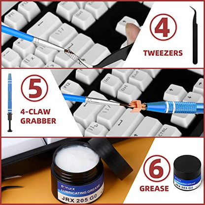 RUNJRX Keyboard Lube Kit and Switch Lube 15g/0.53oz JRX-205 G0 with Switch Opener Tweezers for Custom Keyboard - style: Lube Kit-G