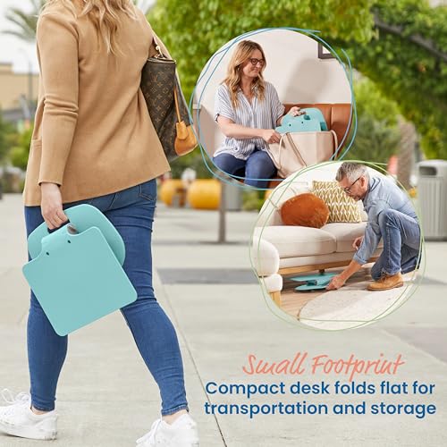 ECR4Kids The Surf Folding Portable Lap Desk, Flexible Seating, Seafoam - color: Seafoam
