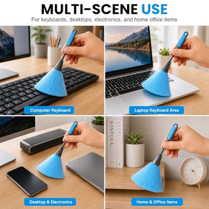 Keyboard Cleaning Brush Computer Cleaning Brush Portable Small Dust Brush for Keyboard Laptop Desk Electronics - color: Sky Blue