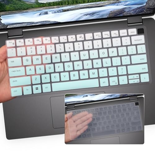 i-Tensodo 2PCS Keyboard Cover for Dell Latitude 14"" 7450 7440 7430 7420 7410 5440 5431 5430 5420 3440/Dell Latitude 9420 9430,15.6 Dell Latitude 7520/Latitude 9510 9520 Keyboard Skin-MGreen+Clear - color: MGreen+Clear