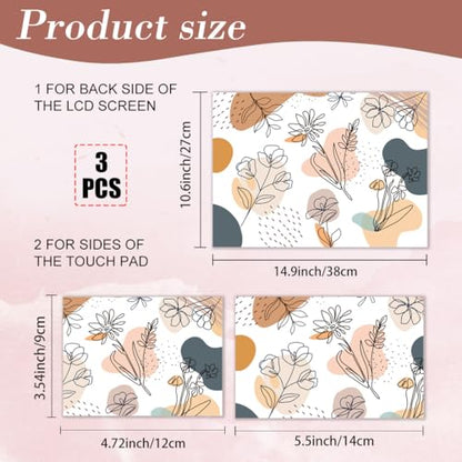PLIGREAT Boho Laptop Decal Sticker Skin Cover, Floral Plants Laptop Stickers Skins Decal Fits 12" 13" 13.3" 14" 15" Laptops Universal Removable Vinyl Notebook Art Protector Netbook PC Cover Decals