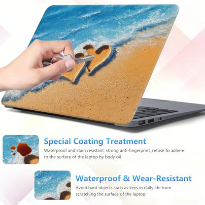 Laptop Skin Sticker Decal 15-15.6 Inch with Cute Mouse Pad, Universal Reusable Vinyl Sticker for 12.1 13 13.3 14 15.4 Inch Netbook and Notebook PC, Beach Love - color: Beach Love