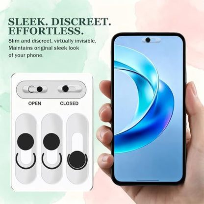3 Pcs Front Camera Cover for Phone Ipad, Webcam Blocker for Cell Front Camera Covers, Privacy Slider Protects Your Phone Security Black