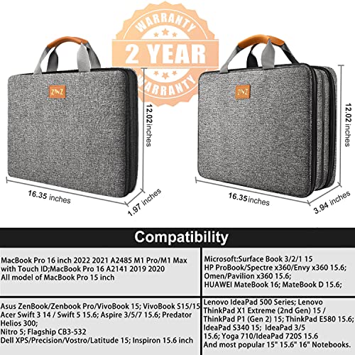Slim Expandable Laptop Case 15.6 Inch Sleeve Upgraded Protective Durable Recycled Carrying Case Compatible with MacBook 15" & 16" and Most 15" 15.6" 16" Notebook,D01G03 - color: D01g03, size: 15.6"