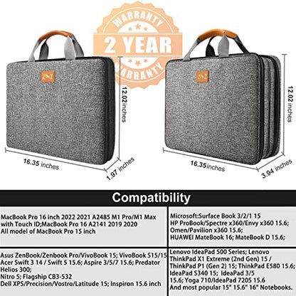 Slim Expandable Laptop Case 15.6 Inch Sleeve Upgraded Protective Durable Recycled Carrying Case Compatible with MacBook 15" & 16" and Most 15" 15.6" 16" Notebook,D01G03 - color: D01g03, size: 15.6"