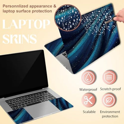 SUPERDANT Laptop Skin Sticker Laptops Cover Decals Notebook PC Computer Art Protector Waterproof Universal Reusable Personalized Vinyl Notebooks Art Decal Fits 12-15.6 inch Quicksand Dark Blue - color: Dark Blue