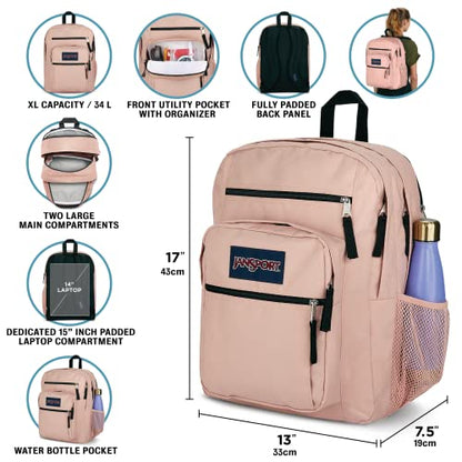 JanSport Laptop Backpack - Computer Bag with 2 Compartments, Ergonomic Shoulder Straps, 15” Laptop Sleeve, Haul Handle - Navy - color: Navy