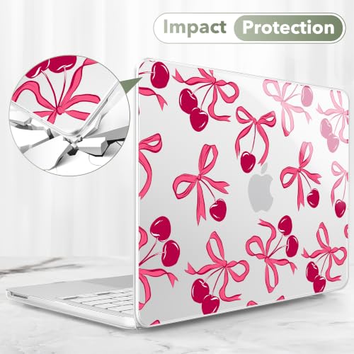 Compatible with MacBook Neo 13 inch (2026 Release A3404) (A18 Pro) with Liquid Retina Display, Printed Slim Protective Case with Screen Protector & Keybaord Cover, Red Cherries - color: Red cherries