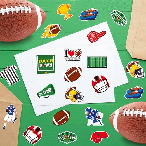 Haooryx Football Sport Stickers Rolls - 1000 Pcs Football Rugby Rugger Waterproof Vinyl Reusable Laptop Stickers Scrapbook Water Bottle Page Activity Pad Birthday Party Favor Kids Skateboard - style: Football 2Roll