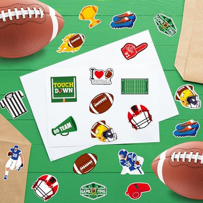 Haooryx Football Sport Stickers Rolls - 1000 Pcs Football Rugby Rugger Waterproof Vinyl Reusable Laptop Stickers Scrapbook Water Bottle Page Activity Pad Birthday Party Favor Kids Skateboard - style: Football 2Roll
