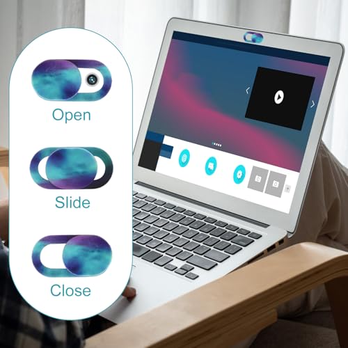 20pcs Webcam Cover Slides, Ultra-Thin Colorful Camera Privacy Covers Protect Privacy & Security Starry Sky Front Camera Slim Protector Cover Slider for Laptop Desktop Phone Tablet Accessories