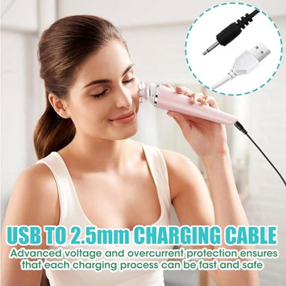 2 Pack DC 2.5mm Charger, USB A to DC 17mm x 2.5mm Charging Cable 3.28ft, Original Replacement Charging Lead Universal Charger Cord for Toys, Massagers, Beauty Equipment (Black+White)