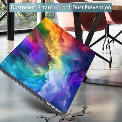 Mektron Case for MacBook Pro 16 Inch A2141 Cover 2019 Release 16" with Liquid Retina Display/Touch ID, Plastic Hard Shell with Keyboard Skin & Screen Protector & Dust Plug, Rainbow Cosmic - color: Rainbow Cosmic