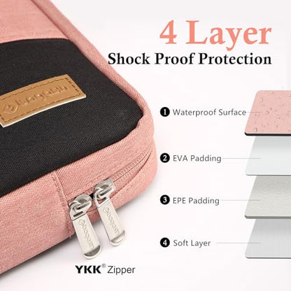 bagasin 13.3 Inch Laptop Sleeve Case TSA Friendly | Laptop bag fits MacBook Pro 14, Water-resistant - color: Pink, size: 13-13.3