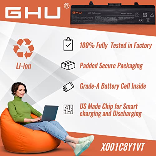 GHU New Laptop Battery 58Wh Replacement for K450N XR693 X284G RU586 RN873 GW240 M911G Compatible with Dell Inspiron 1440 1750 1525 1526 1545 1546 PP29L PP41L Part 312-0844 C601H GW252 HP297 - style: 58 Wh/1525 1526