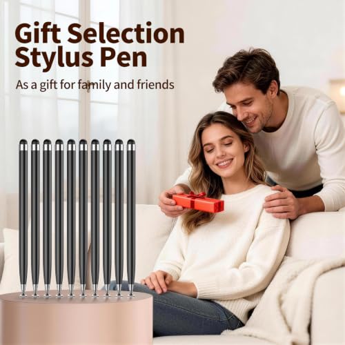 10PCS Stylus Pen for Touchscreen,Lightweight 2 in 1 Design | Stylus Pen for iPad,Nintendo Switch,iPhone, Android Tablets Capacitive Touch Screen,Stylus for Drawing,Note-Taking & Gaming - color: 10PCS Black