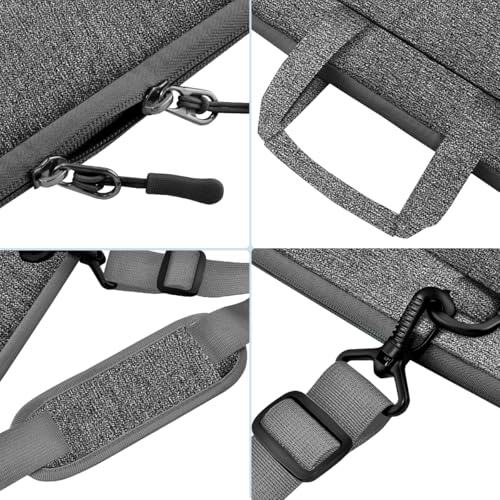 Laptop Case 15.6 inch Shoulder Bag, Durable Shockproof Protective Computer Carrying Briefcase with Multi-Pockets and Strap Compatible with Most 15.6 inch Notebooks,Dark gray - color: Dark Gray, size: 15.6"