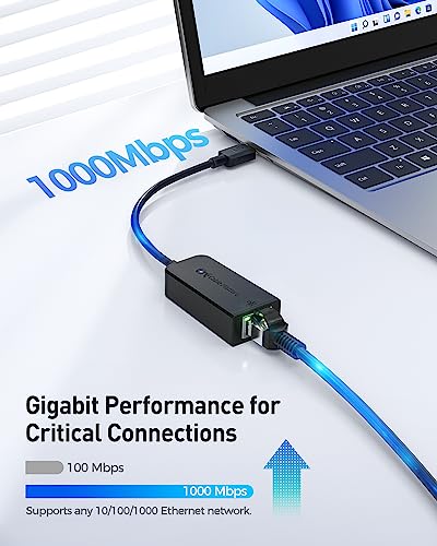 Cable Matters 2-Pack USB C to Ethernet Adapter, Gigabit Ethernet to USB C | Plug & Play, 10/100/1000Mbps, PXE, MAC Clone, Thunderbolt to Ethernet Adapter, Compatible with MacBook Pro, XPS, Surface Pro - color: Black, size: 2-Pack