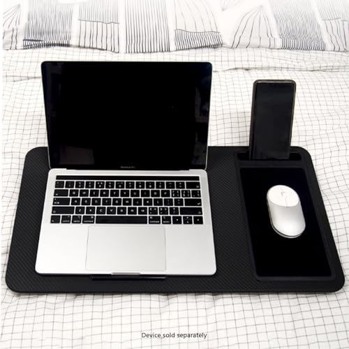 SaharaCase - Premium Portable Lap Desk with Cushion, Device Slot & Mouse Pad, Laptop Tray for Bed, Sofa, or Travel, Carbon Black, (LT00074)