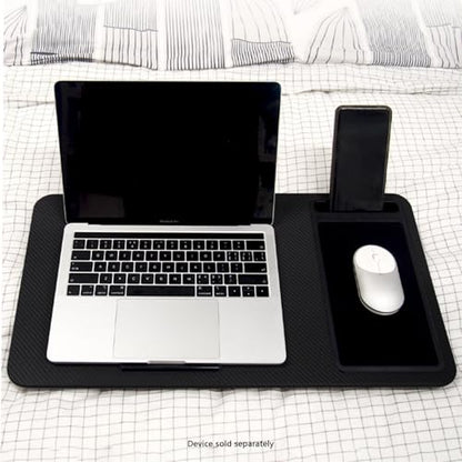 SaharaCase - Premium Portable Lap Desk with Cushion, Device Slot & Mouse Pad, Laptop Tray for Bed, Sofa, or Travel, Carbon Black, (LT00074)