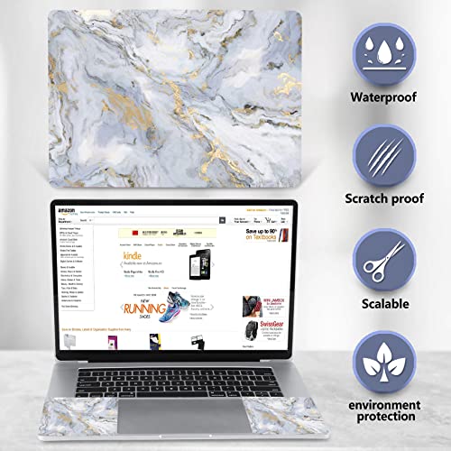AIMSA Laptop Skin Sticker Decal, 12 13 13.3 14 15 15.4 15.6 inch Laptop Art Decal Protector Notebook Netbook PC 15.6" Universal Vinyl Cover, Grey Gold Marble - color: Grey Gold Marble