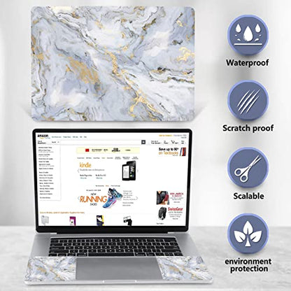AIMSA Laptop Skin Sticker Decal, 12 13 13.3 14 15 15.4 15.6 inch Laptop Art Decal Protector Notebook Netbook PC 15.6" Universal Vinyl Cover, Grey Gold Marble - color: Grey Gold Marble