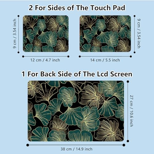 Universal Laptop Skin Sticker with 2 Wrist Pad Skins, Waterproof Scratch Resistant Vinyl Laptop Cover Decal, Cut to Fit for 11–15.6 Inch MacBook HP Dell Lenovo, Ginkgo Leaf - color: Ginkgo Leaf