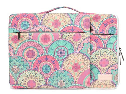 360° Protective Laptop Sleeve Case Bag with 3 Pockets,Handle,Luggage Strap for MacBook Pro 14 inch and 14 inch-14.4 inch Screen Laptop (Bandanna) - color: Bandanna, size: 14 inch-14.4 inch