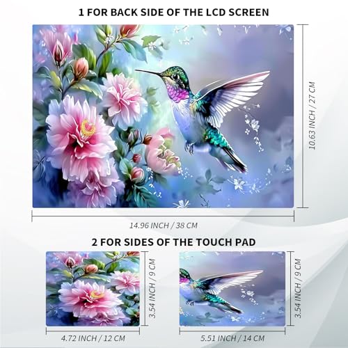 Universal Laptop Skin, DIY Cut-to-Fit Vinyl Cover Compatible with HP, Dell, Lenovo, Mac (13.3" to 15.6"), Anti-Scratch, No Residue & Bubble-Free Protective Decal Sticker, Hummingbird Pink Flower - color: Hummingbird Pink Flower