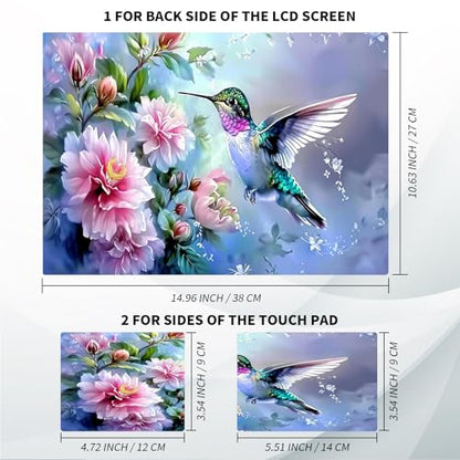 Universal Laptop Skin, DIY Cut-to-Fit Vinyl Cover Compatible with HP, Dell, Lenovo, Mac (13.3" to 15.6"), Anti-Scratch, No Residue & Bubble-Free Protective Decal Sticker, Hummingbird Pink Flower - color: Hummingbird Pink Flower