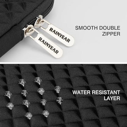 RAINYEAR 11 Inch Laptop Sleeve Shockproof Diamond Foam Padded Case, Black | Protective Soft Fluffy Lining Carrying Bag Case Compatible with 11.6'' MacBook Air 13” MacBook Neo A18, 11" Computer Notebook - color: Black, size: 11"-11.6"