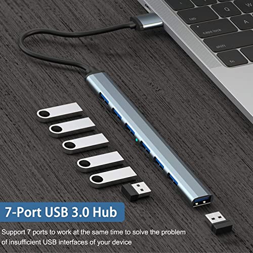 USB Hub 3.0 with 7 Ports, VIENON Aluminium USB 3.0 Hub USB Splitter Extender for for Laptop, PC, MacBook, Mac Pro, Mac mini, iMac, Surface Pro and More - style: Aluminium 7-Port