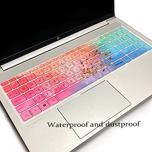 Keyboard Cover for 15.6 inch HP ProBook 450 G8 G9 G10/ 455 G8 G9 G10/ 650 G8/HP Zbook Power G8 G9 Keyboard Skin(NOT fit HP ProBook 450/455/650 G6 G7)-Colorful - color: Colorful