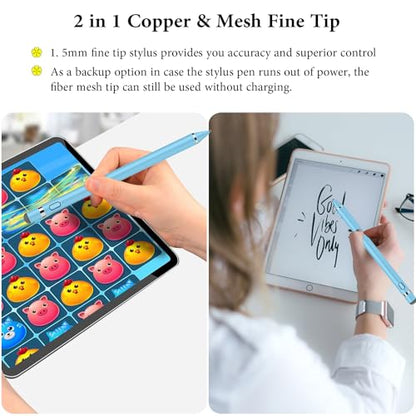Stylus Pen for Touchscreen, Kenkor Rechargeable Digital Fine Point Active Tablet Pencil, Stylus Pen for iPhone/Switch/Android/Apple iPad Pro/Air/Mini/Samsung/Cellphone/Tablet Drawing & Writing - Blue - color: Blue