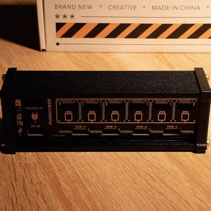 6 Ports USB Switcher, Cyberpunk USB Docking Station, with Independent Control Button, Voice Control Function, Data Transmission, for Phones, Tablets, and Gadgets
