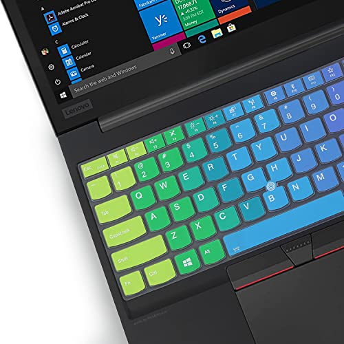 Keyboard Cover for 15.6" Lenovo ThinkPad E15 Gen 4/3/2, ThinkPad L15 Gen 2/1, ThinkPad T15 T15p T15g P15 P15s P15v Gen 3/2/1, ThinkPad E580 E590 E595 L580 L590 P52 P53 P72 P73 T570 T575 T580 T590 -RB - color: Rainbow