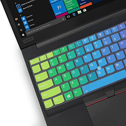 Keyboard Cover for 15.6" Lenovo ThinkPad E15 Gen 4/3/2, ThinkPad L15 Gen 2/1, ThinkPad T15 T15p T15g P15 P15s P15v Gen 3/2/1, ThinkPad E580 E590 E595 L580 L590 P52 P53 P72 P73 T570 T575 T580 T590 -RB - color: Rainbow