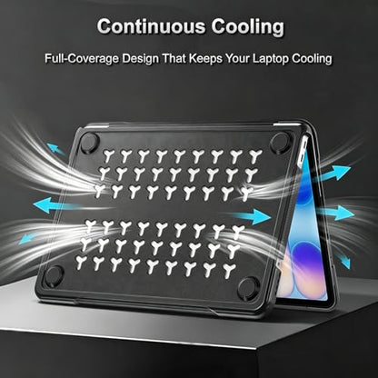 MOSISO Compatible with MacBook Neo Case 13 inch 2026 A3404 A18 Pro Chip | Anti-Crack Cover Protective Hard Shell Case with Shock-Absorbing TPU Bumper, Black - color: Black