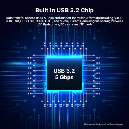 NEEWER SD Card Reader, USB 3.2 High Speed for SD 4.0/UHS-II SD/TF4.0/Micro SD Holder to Type C & USB A Adapter for Camera Action Cam Drone Smartphone Laptop Flash Drive Keyboard Mice, CP03D