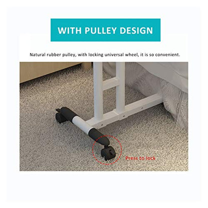 GaRcan Overbed Table Wheels The Sofa Overbed Table Rolling Table Tilting Overbed Table with Wheels Rolling Laptop Table Overbed Desk Rolling Laptop Stand Over Bed Desk