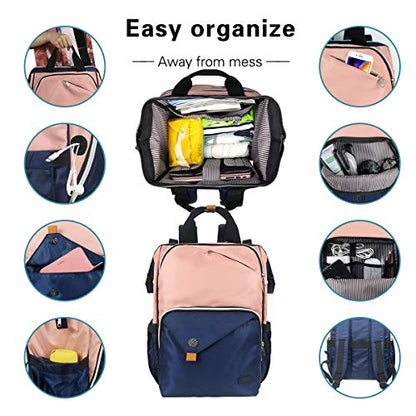 Hap Tim Laptop Backpack, Travel Backpack for Women, Pink Work Backpack (7651-BP) - color: Blue Pink